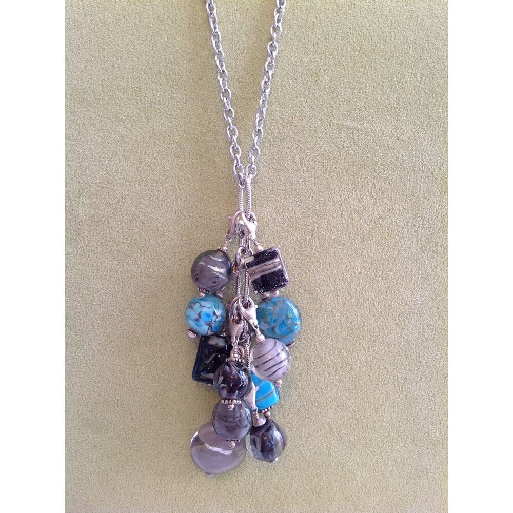Lela Belle Hand Blown Murano Glass Beads - Set of 9 - Shades of Blue A7 - Picture 10 of 12